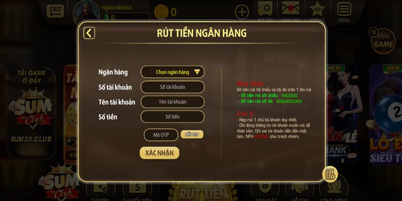 Một số lưu ý cần quan tâm khi rút tiền Sumclub